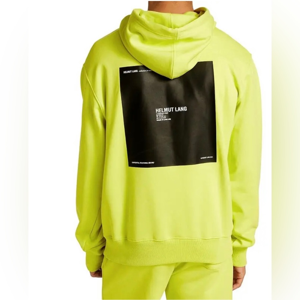 Helmut Lang Acid Lime Neon Box Logo Hoodie Men’s M
